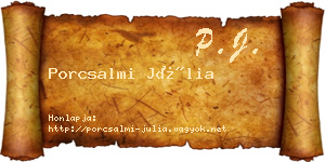 Porcsalmi Júlia névjegykártya