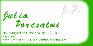 julia porcsalmi business card